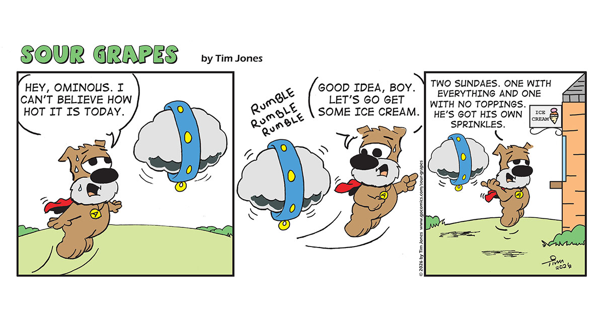 Sour Grapes Comic Strip - Spinkles 7-3-26